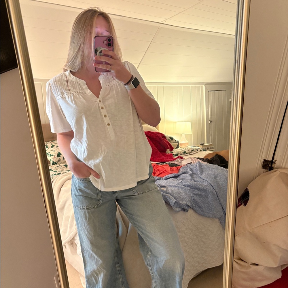 Knox Rose White Button-Up Blouse